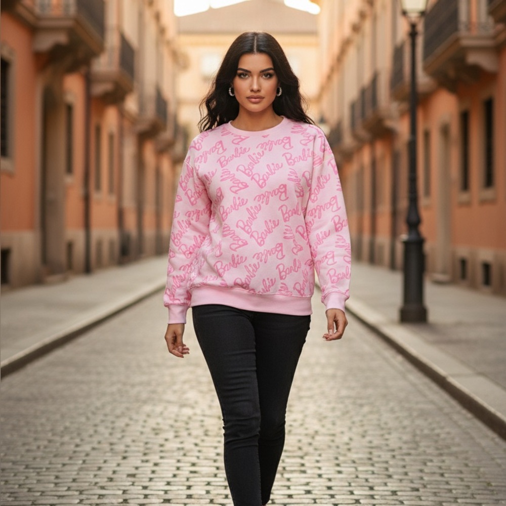 Pink Barbie Logo Sweatshirt size extra large